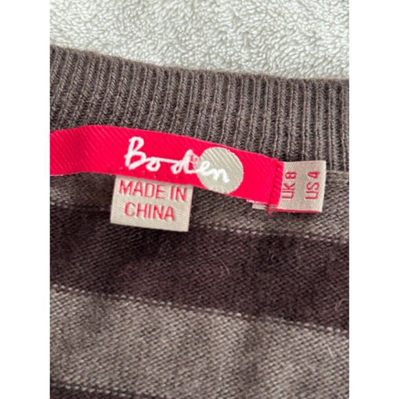 Boden Striped Cashmere Blend Cardigan size 4 Sweater Angora Rabbit Hair - Picture 2 of 7